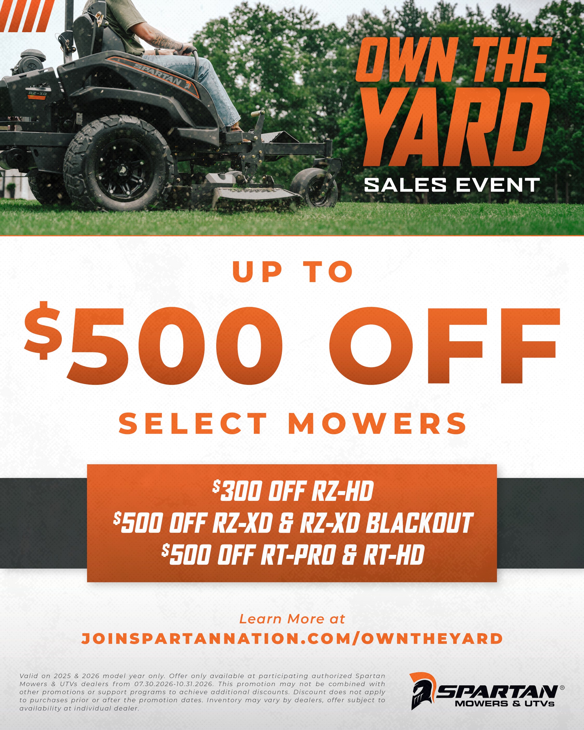 <span style="color:#fff; background:#f36d21;">Spartan-</span> Own The Yard Sales Event