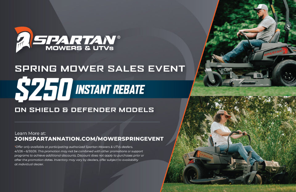 <span style="color:#fff; margin-left:0px; background:#f36d21;">SPARTAN -</span> Spring Mower Sales Event