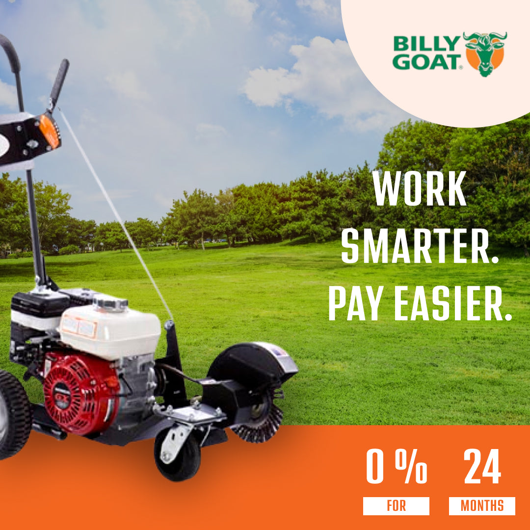 <span style="color:#fff; background:#f36d21;">Billy Goat Financing -</span> Available On All Models